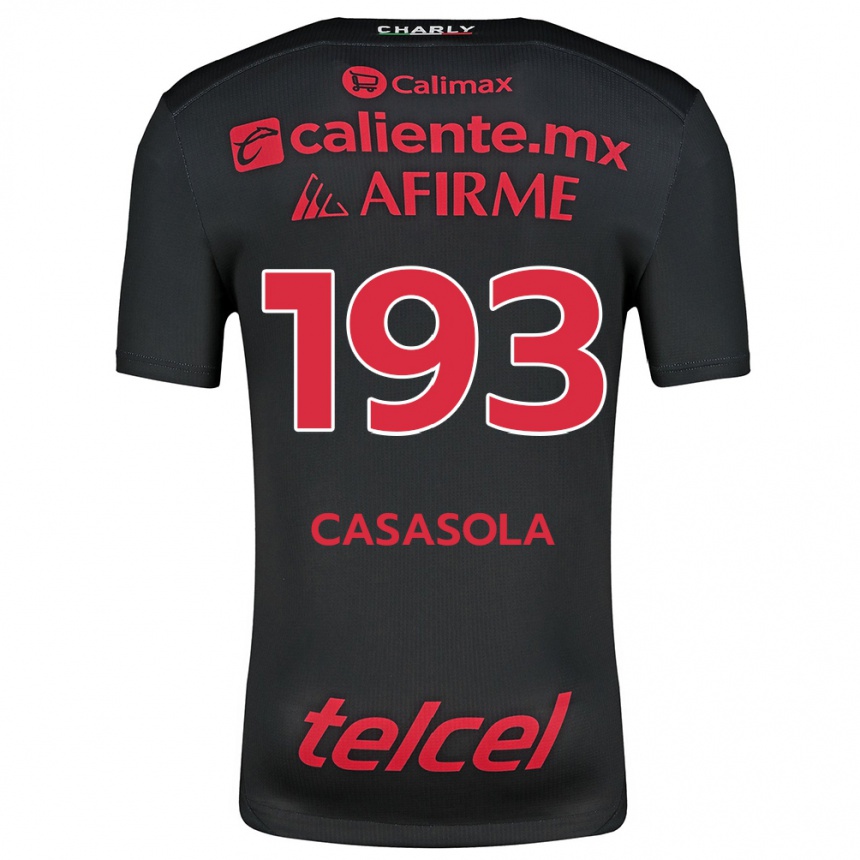 Kids Football Axel Casasola #193 Black Red Home Jersey 2024/25 T-Shirt