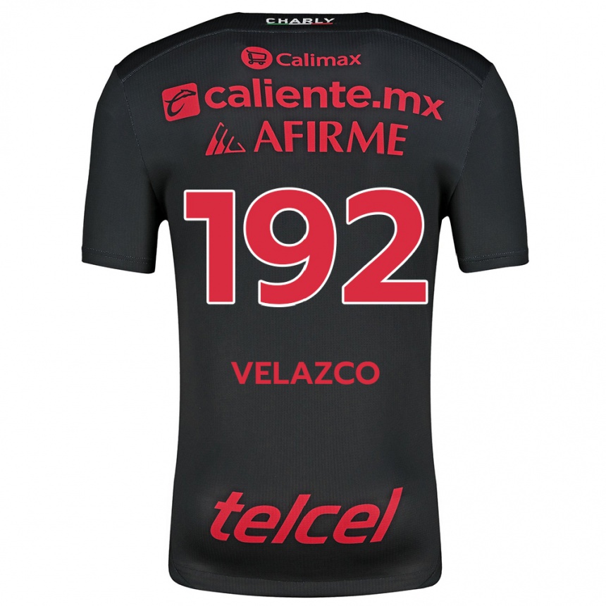 Kids Football Emiliano Velazco #192 Black Red Home Jersey 2024/25 T-Shirt