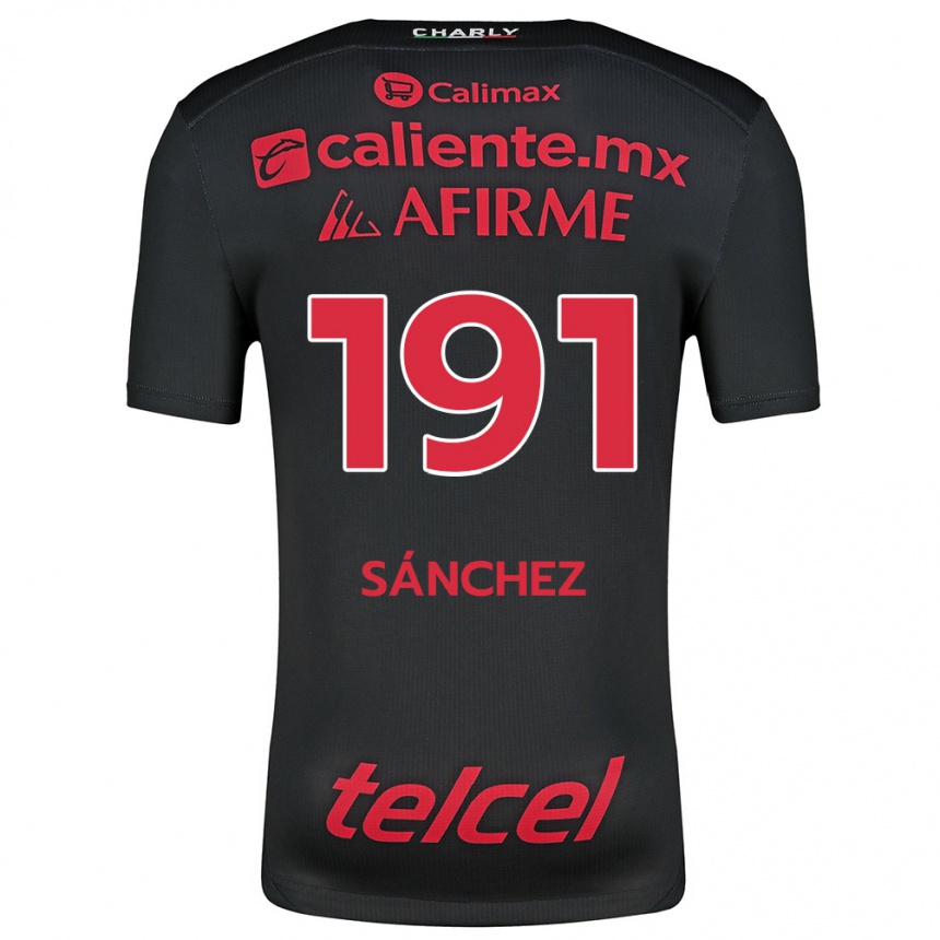 Kids Football Diego Sánchez #191 Black Red Home Jersey 2024/25 T-Shirt