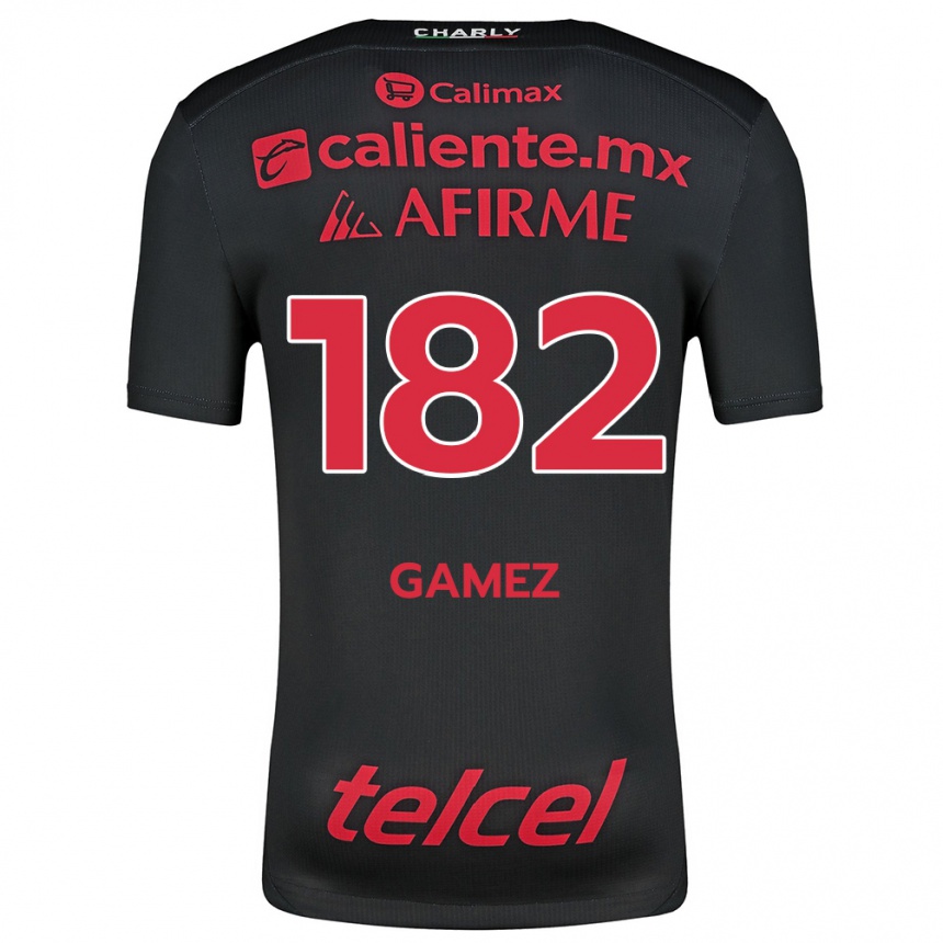 Kids Football Mark Gamez #182 Black Red Home Jersey 2024/25 T-Shirt