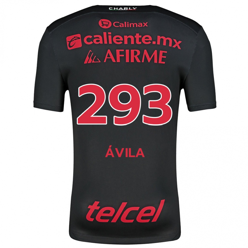 Kids Football Daniel Ávila #293 Black Red Home Jersey 2024/25 T-Shirt