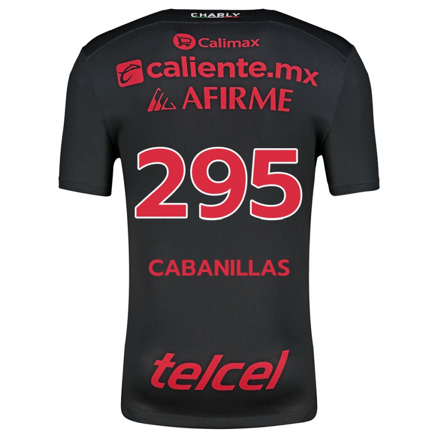 Kids Football Osvaldo Cabanillas #295 Black Red Home Jersey 2024/25 T-Shirt