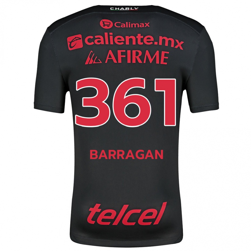 Kids Football Jesús Barragán #361 Black Red Home Jersey 2024/25 T-Shirt