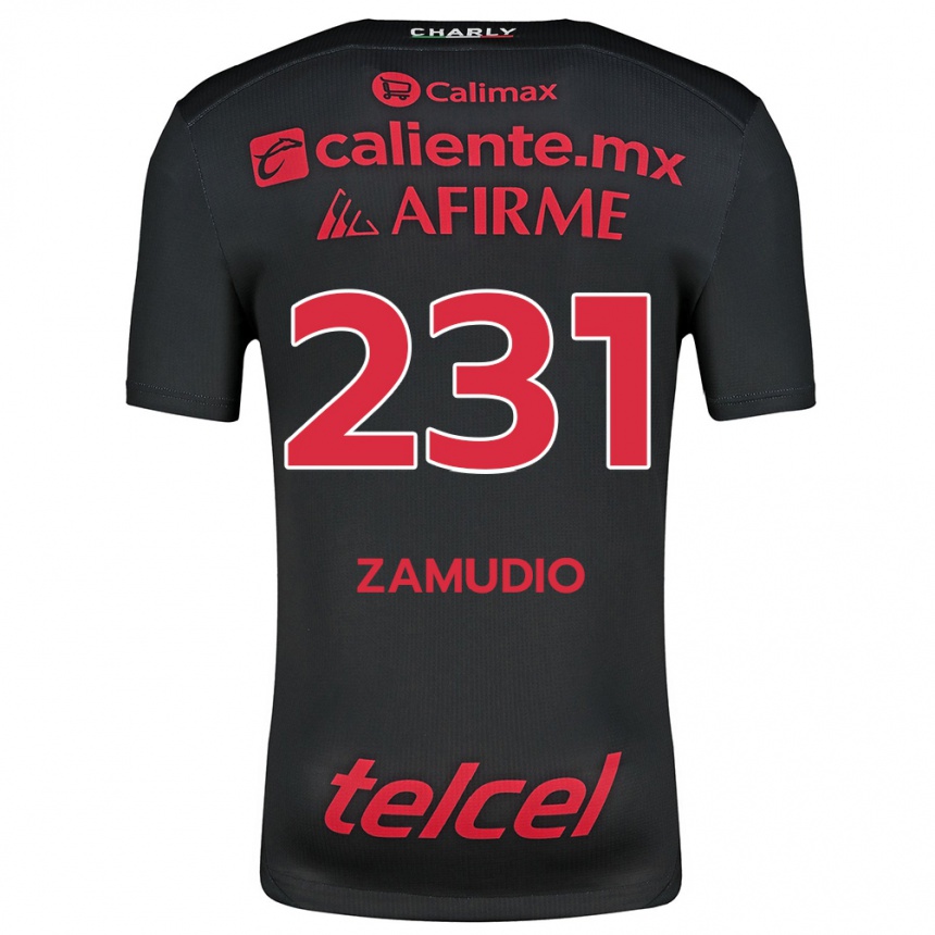 Kids Football Irwin Zamudio #231 Black Red Home Jersey 2024/25 T-Shirt