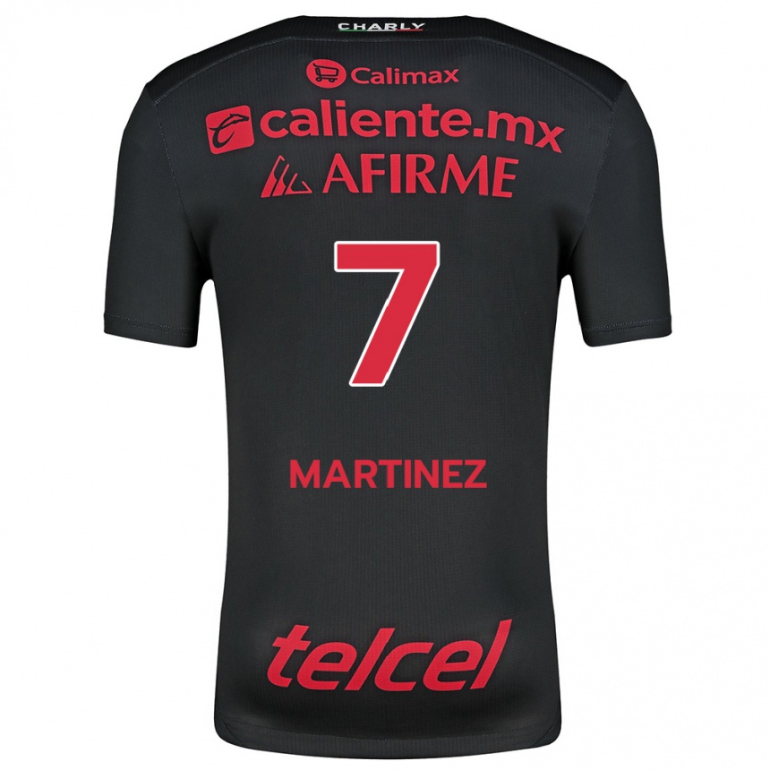 Kids Football Alejandro Martínez #7 Black Red Home Jersey 2024/25 T-Shirt