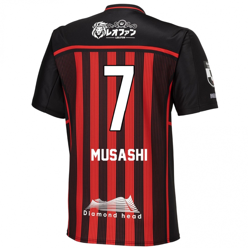 Kids Football Musashi Suzuki #7 Red Black Home Jersey 2024/25 T-Shirt