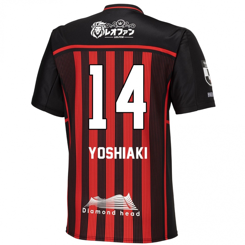 Kids Football Yoshiaki Komai #14 Red Black Home Jersey 2024/25 T-Shirt