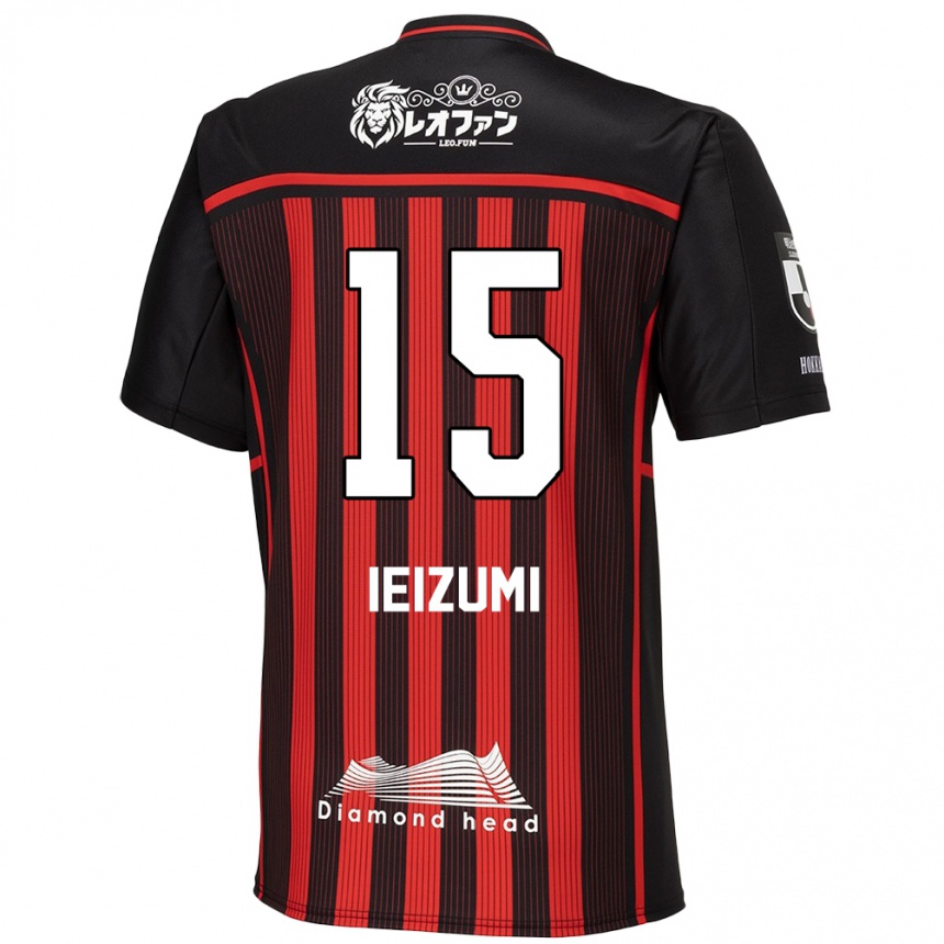 Kids Football Rei Ieizumi #15 Red Black Home Jersey 2024/25 T-Shirt