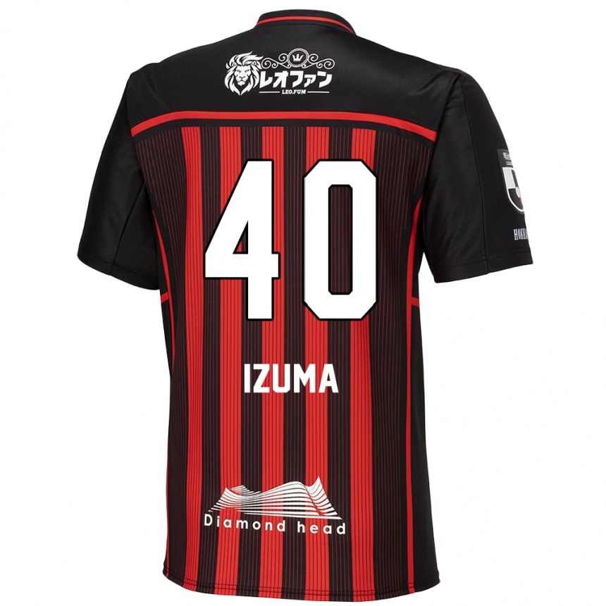 Kids Football Shido Izuma #40 Red Black Home Jersey 2024/25 T-Shirt