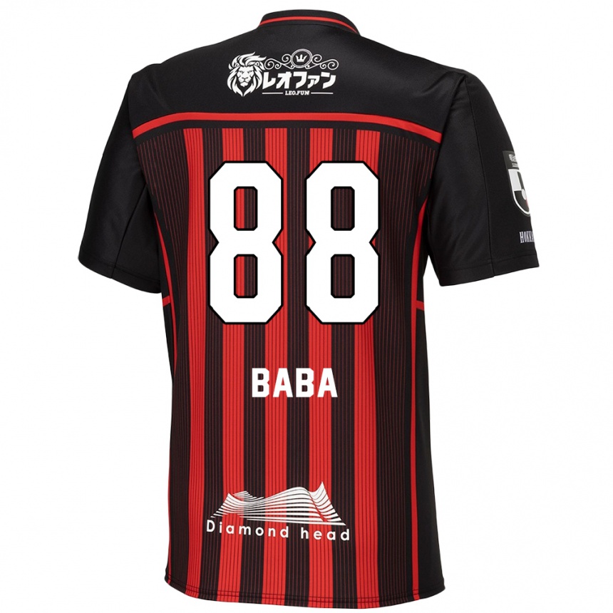 Kids Football Seiya Baba #88 Red Black Home Jersey 2024/25 T-Shirt