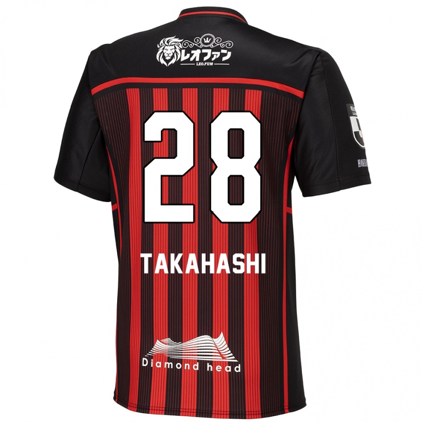 Kids Football Koga Takahashi #28 Red Black Home Jersey 2024/25 T-Shirt