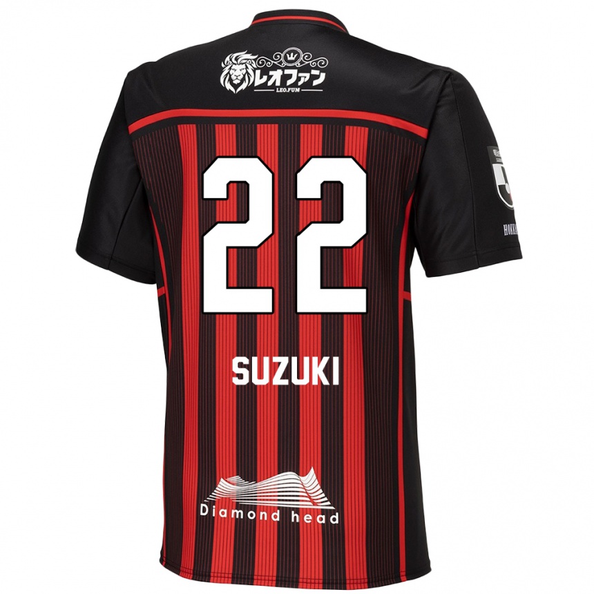 Kids Football So Suzuki #22 Red Black Home Jersey 2024/25 T-Shirt