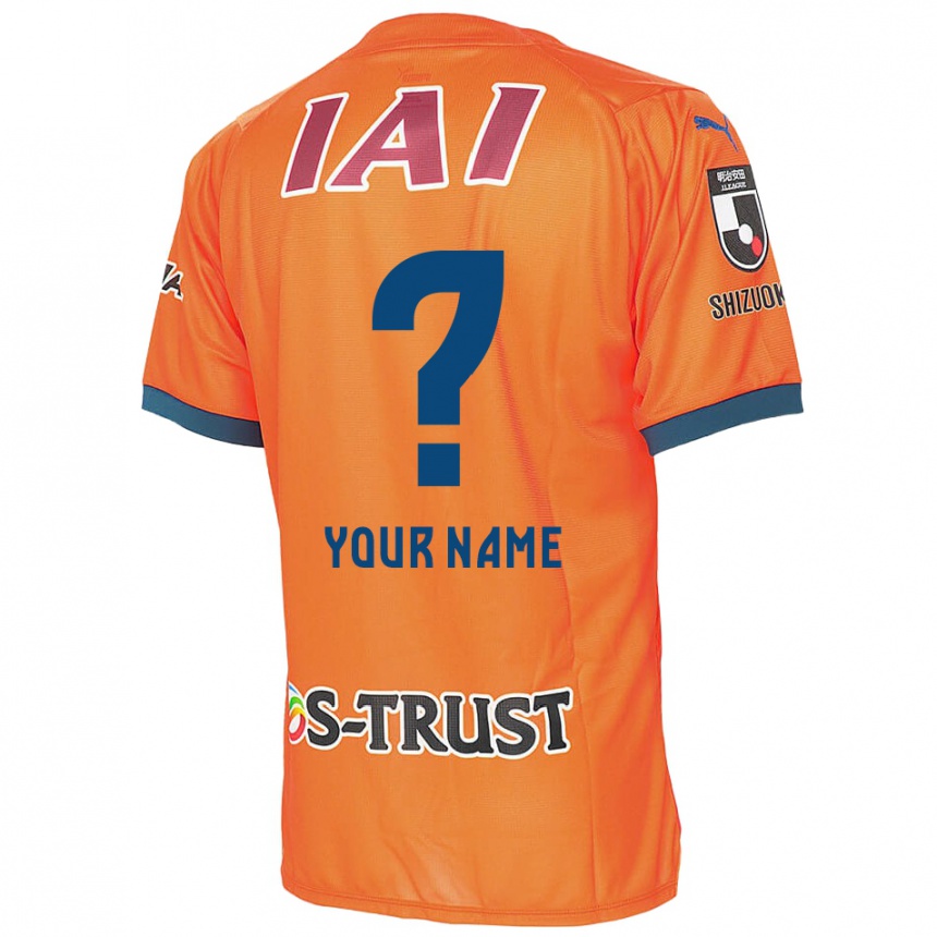 Kids Football Your Name #0 Orange Blue Home Jersey 2024/25 T-Shirt