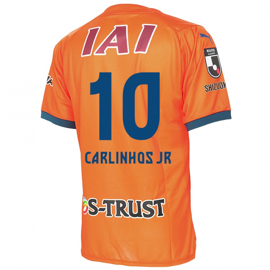 Kids Football Carlinhos Junior #10 Orange Blue Home Jersey 2024/25 T-Shirt