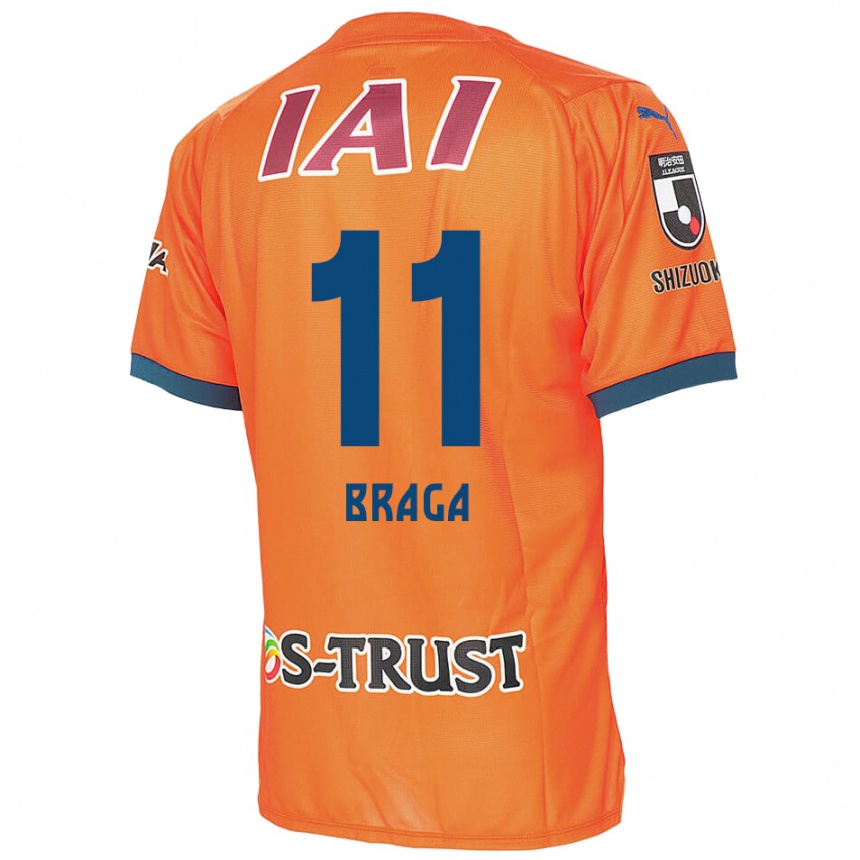 Kids Football Lucas Braga #11 Orange Blue Home Jersey 2024/25 T-Shirt