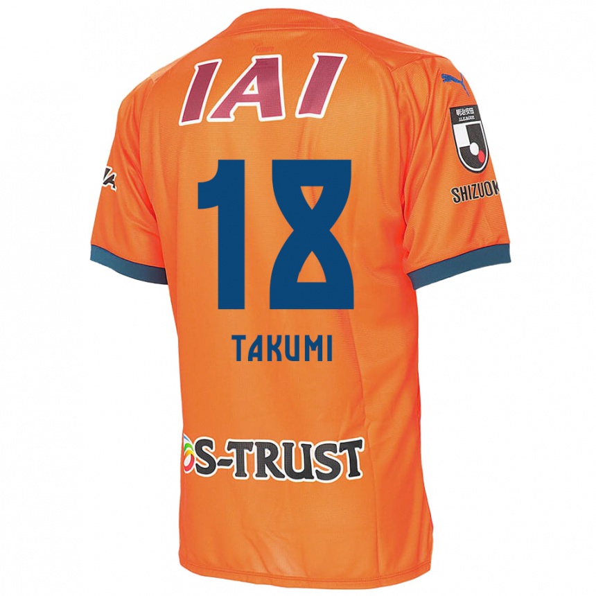 Kids Football Takumi Kato #18 Orange Blue Home Jersey 2024/25 T-Shirt