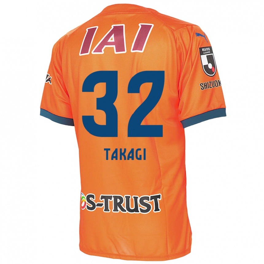 Kids Football Sen Takagi #32 Orange Blue Home Jersey 2024/25 T-Shirt