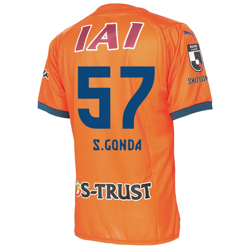 Kids Football Shuichi Gonda #57 Orange Blue Home Jersey 2024/25 T-Shirt