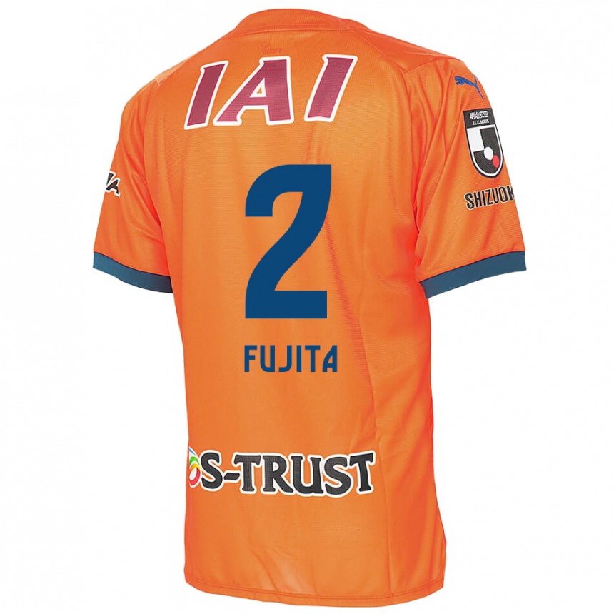 Kids Football Shunsuke Fujita #2 Orange Blue Home Jersey 2024/25 T-Shirt