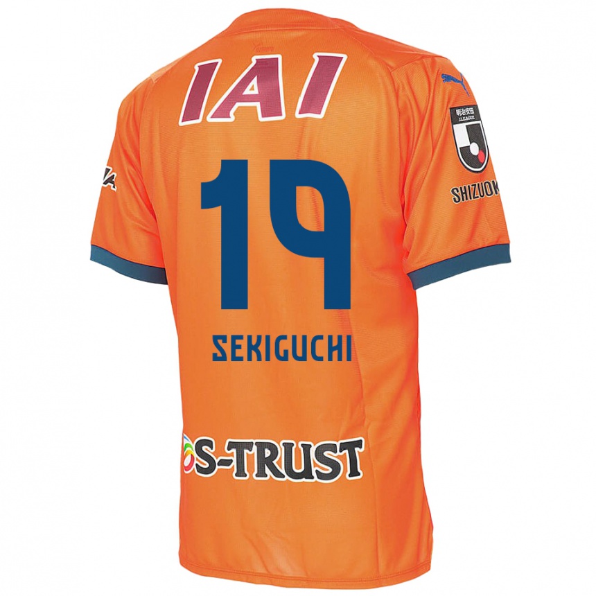 Kids Football Kota Sekiguchi #19 Orange Blue Home Jersey 2024/25 T-Shirt