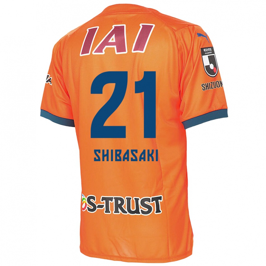 Kids Football Kaito Shibasaki #21 Orange Blue Home Jersey 2024/25 T-Shirt