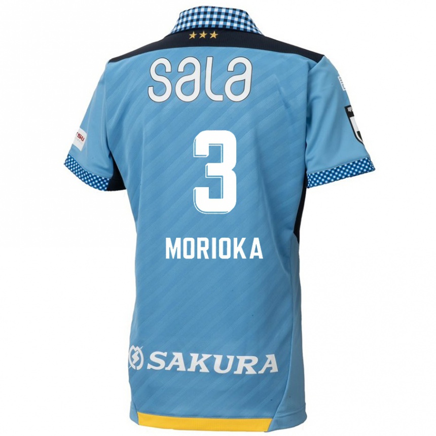 Kids Football Riku Morioka #3 Blue Black Home Jersey 2024/25 T-Shirt