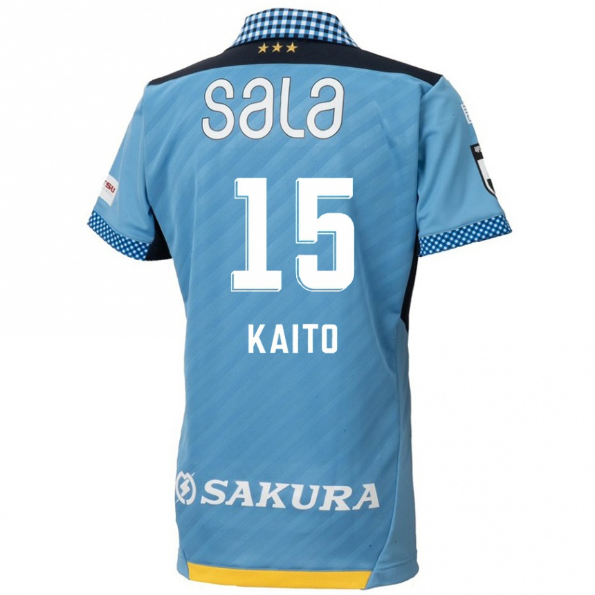 Kids Football Kaito Suzuki #15 Blue Black Home Jersey 2024/25 T-Shirt