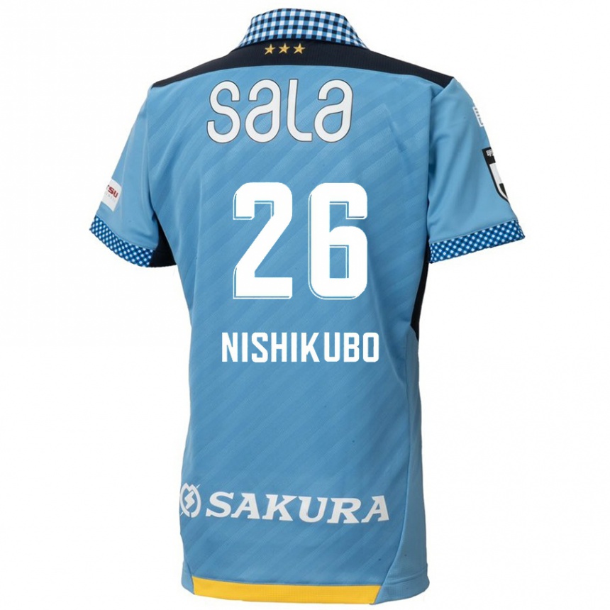 Kids Football Shunsuke Nishikubo #26 Blue Black Home Jersey 2024/25 T-Shirt