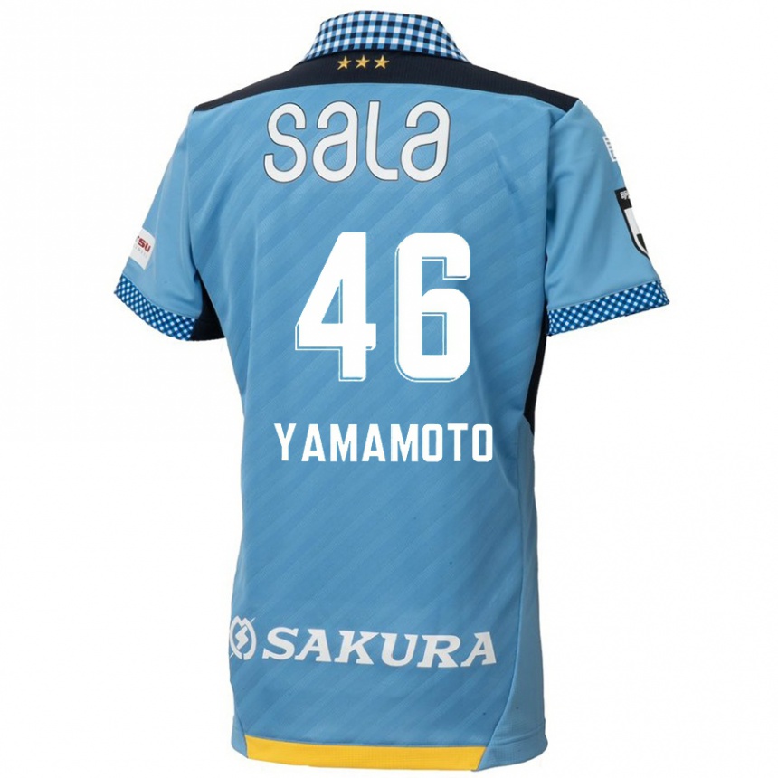 Kids Football Shota Yamamoto #46 Blue Black Home Jersey 2024/25 T-Shirt