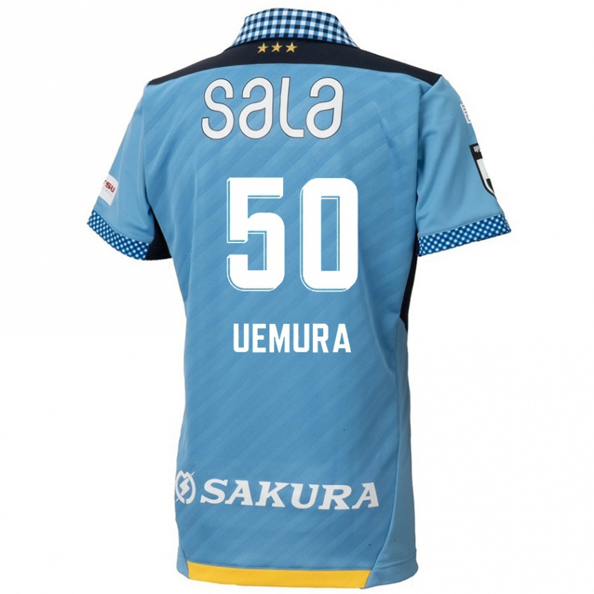 Kids Football Hiroto Uemura #50 Blue Black Home Jersey 2024/25 T-Shirt