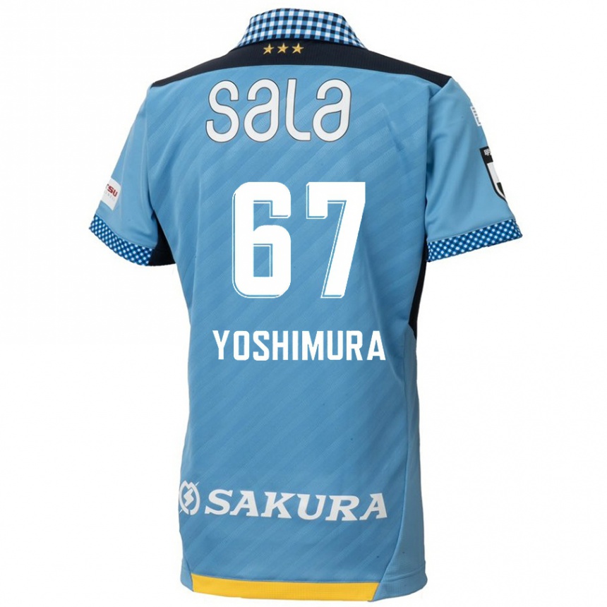 Kids Football Ryusei Yoshimura #67 Blue Black Home Jersey 2024/25 T-Shirt