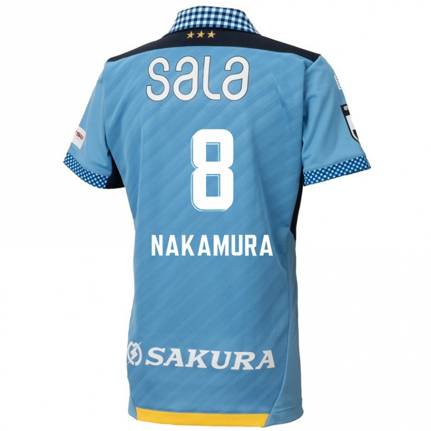 Kids Football Shunta Nakamura #8 Blue Black Home Jersey 2024/25 T-Shirt