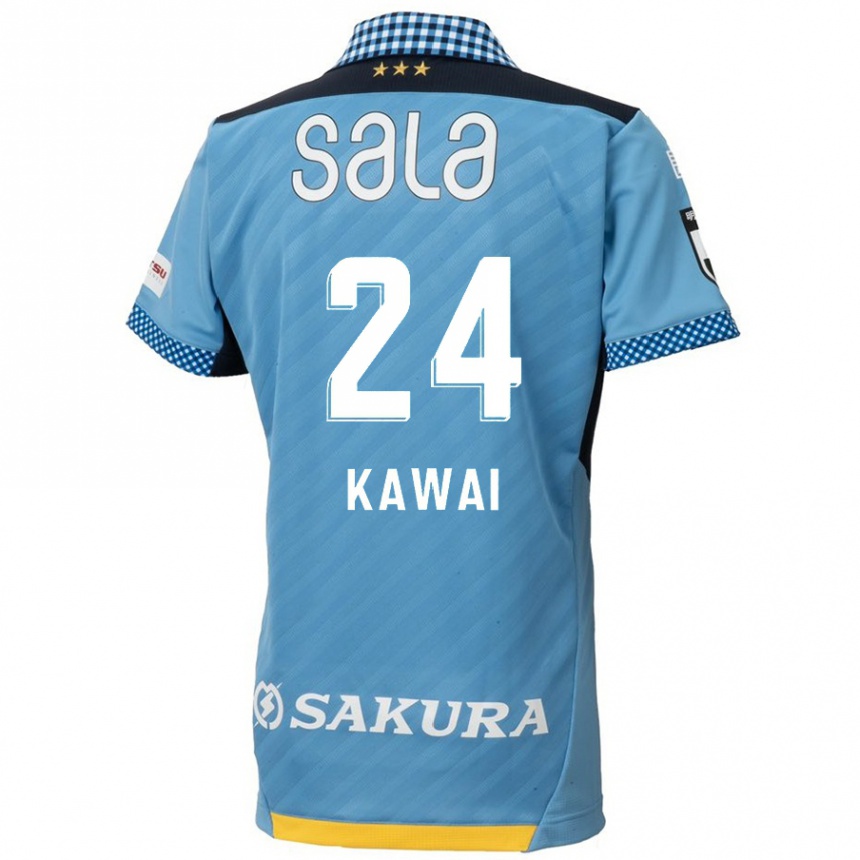 Kids Football Yuki Kawai #24 Blue Black Home Jersey 2024/25 T-Shirt