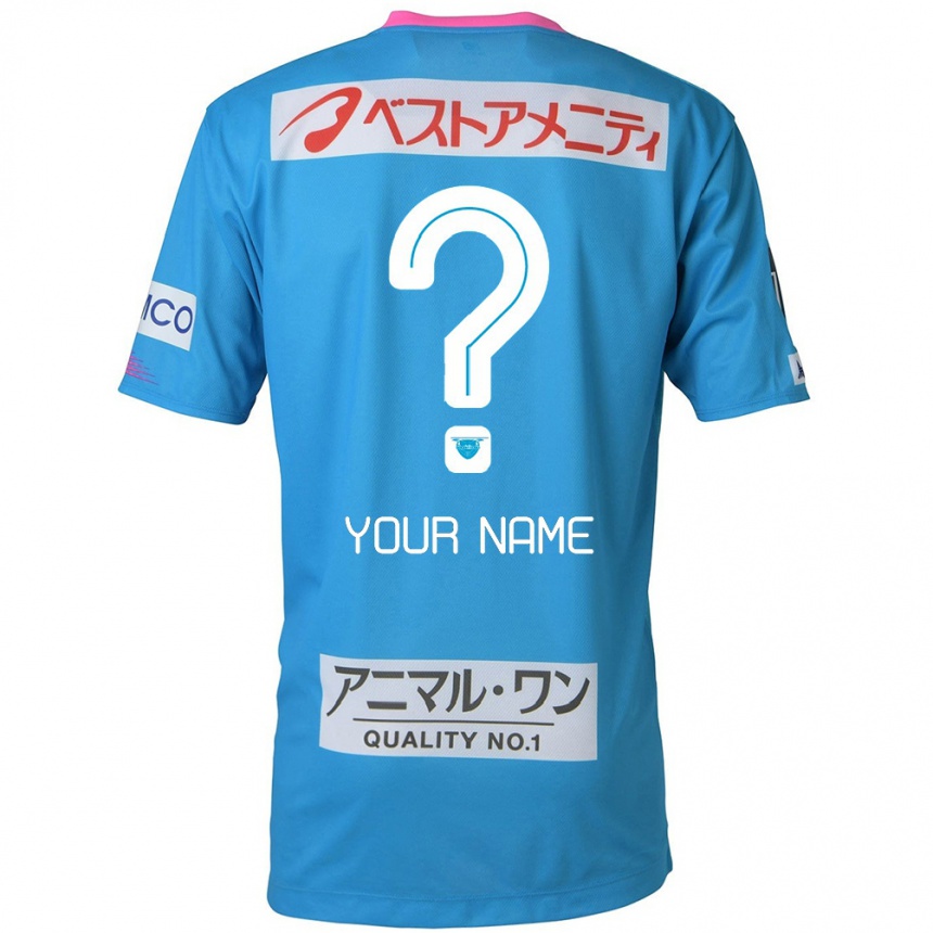 Kids Football Your Name #0 Blue Pink Home Jersey 2024/25 T-Shirt