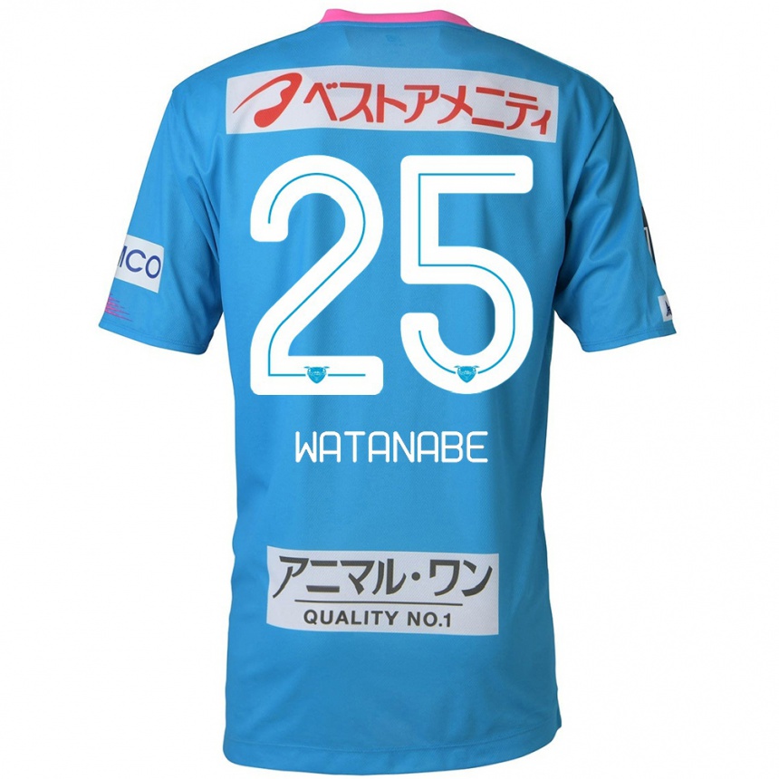 Kids Football Ryohei Watanabe #25 Blue Pink Home Jersey 2024/25 T-Shirt