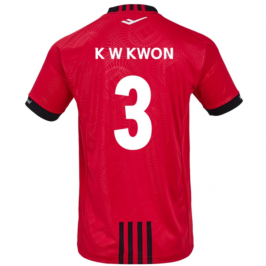 Kids Football Wan-Kyu Kwon #3 Red Black Home Jersey 2024/25 T-Shirt