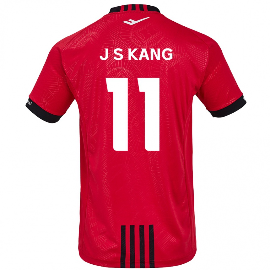 Kids Football Seong-Jin Kang #11 Red Black Home Jersey 2024/25 T-Shirt