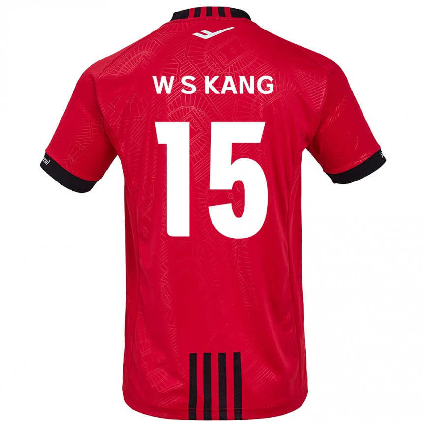 Kids Football Sang-Woo Kang #15 Red Black Home Jersey 2024/25 T-Shirt