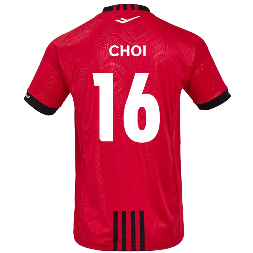 Kids Football Jun Choi #16 Red Black Home Jersey 2024/25 T-Shirt