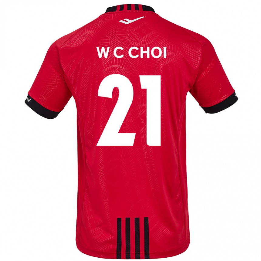 Kids Football Cheol-Won Choi #21 Red Black Home Jersey 2024/25 T-Shirt