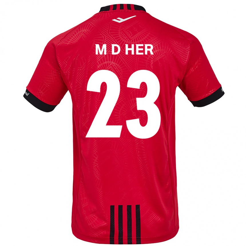 Kids Football Dong-Min Her #23 Red Black Home Jersey 2024/25 T-Shirt