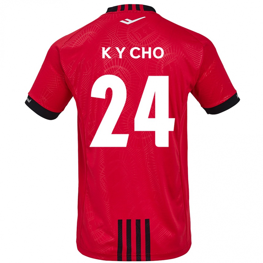 Kids Football Young-Kwang Cho #24 Red Black Home Jersey 2024/25 T-Shirt