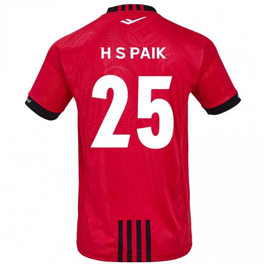 Kids Football Sang-Hoon Paik #25 Red Black Home Jersey 2024/25 T-Shirt