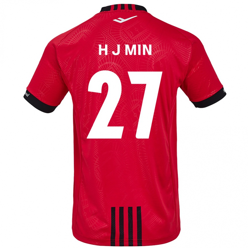 Kids Football Ji-Hoon Min #27 Red Black Home Jersey 2024/25 T-Shirt