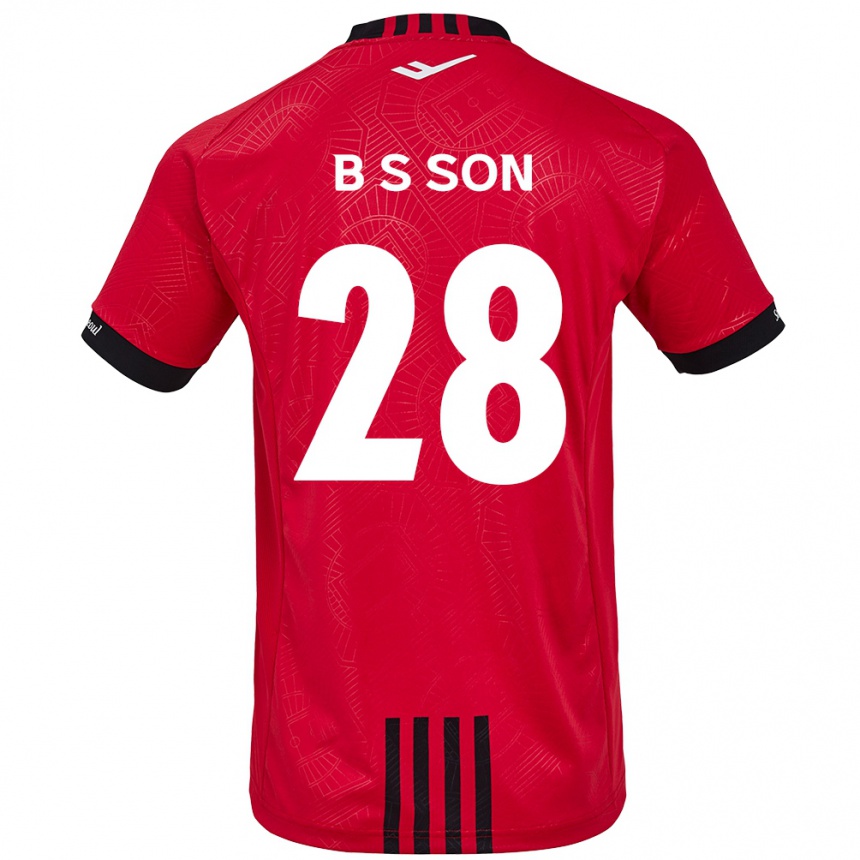 Kids Football Seung-Beom Son #28 Red Black Home Jersey 2024/25 T-Shirt