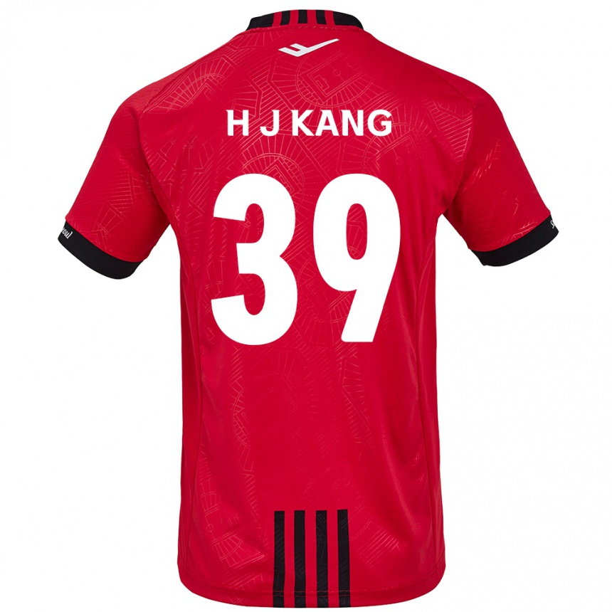 Kids Football Ju-Hyeok Kang #39 Red Black Home Jersey 2024/25 T-Shirt