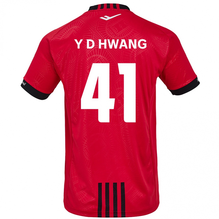 Kids Football Do-Yoon Hwang #41 Red Black Home Jersey 2024/25 T-Shirt