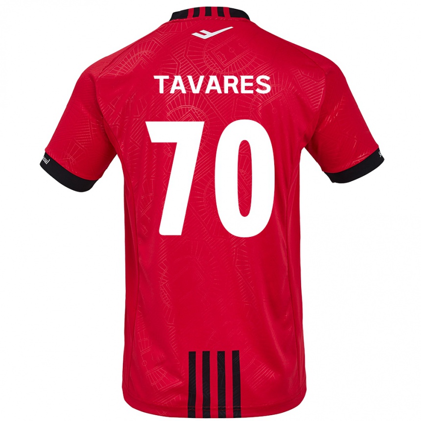 Kids Football Ronaldo Tavares #70 Red Black Home Jersey 2024/25 T-Shirt