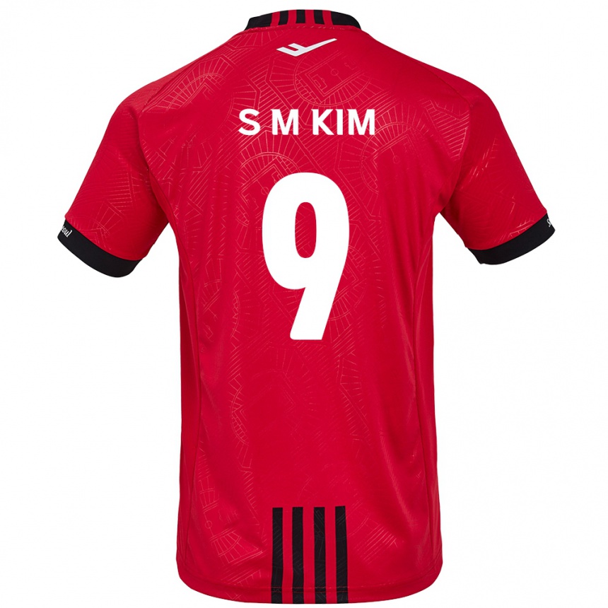 Kids Football Min-Sung Kim #9 Red Black Home Jersey 2024/25 T-Shirt