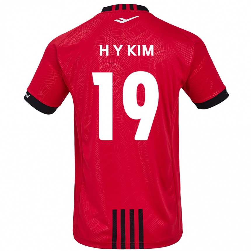 Kids Football Yong-Hyuk Kim #19 Red Black Home Jersey 2024/25 T-Shirt